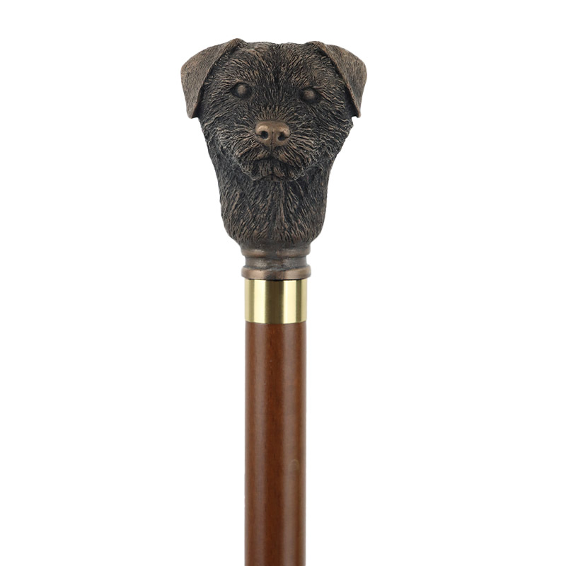 Bronze-Effect Border Terrier Collectors' Walking Stick