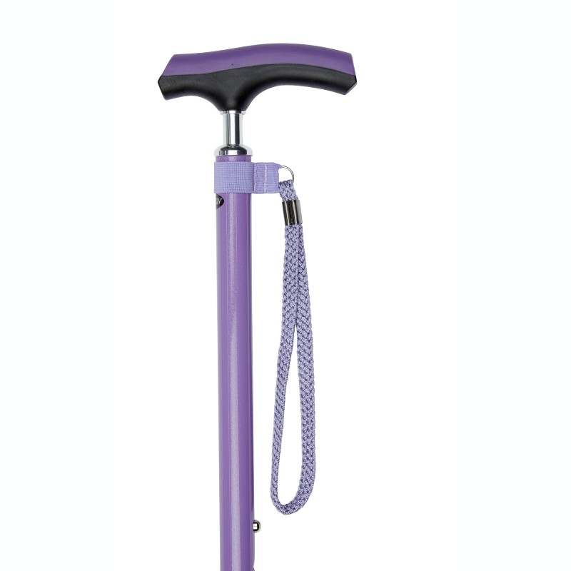 Ziggy Rubber Grip Handle Adjustable Walking Cane (Purple)