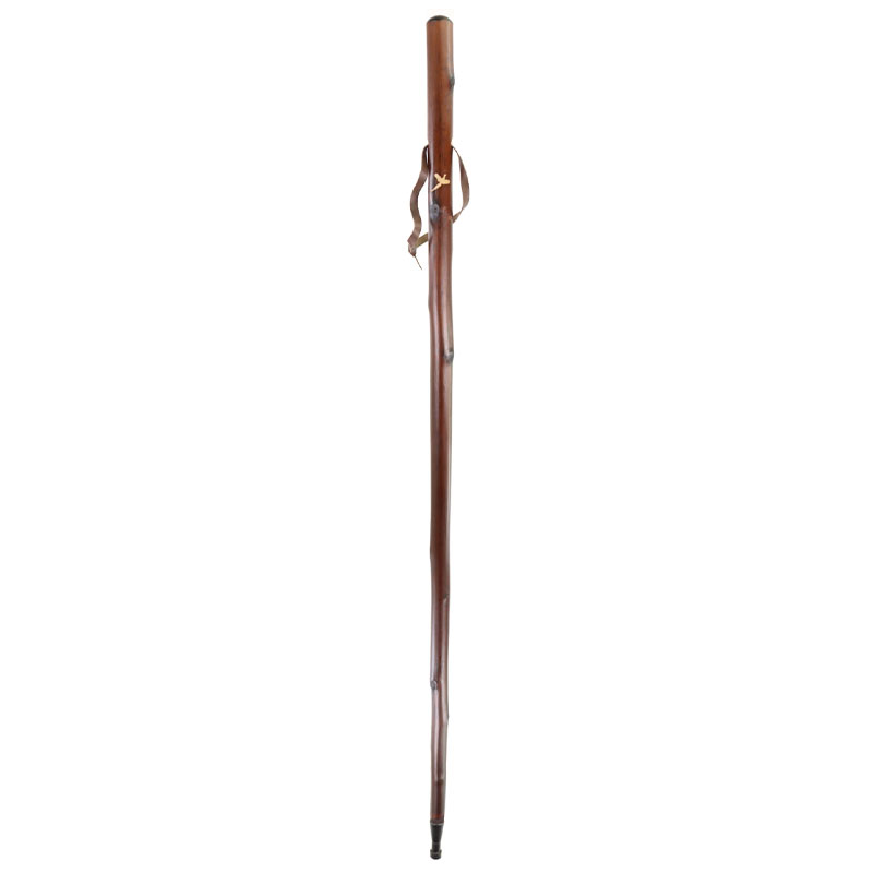 Chestnut Hiking Staff with Pheasant Carving