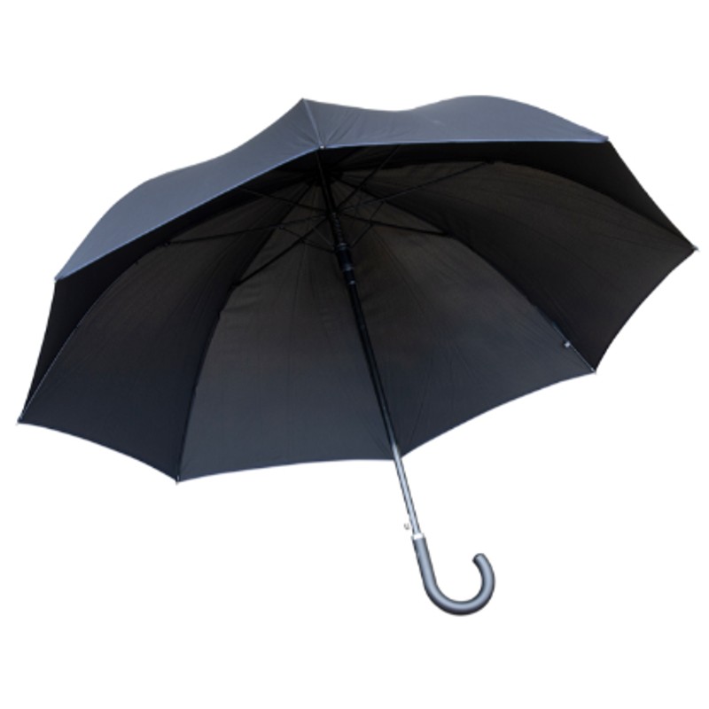 Gentleman's Crook and Canopy Walking Umbrella with Blue Piping