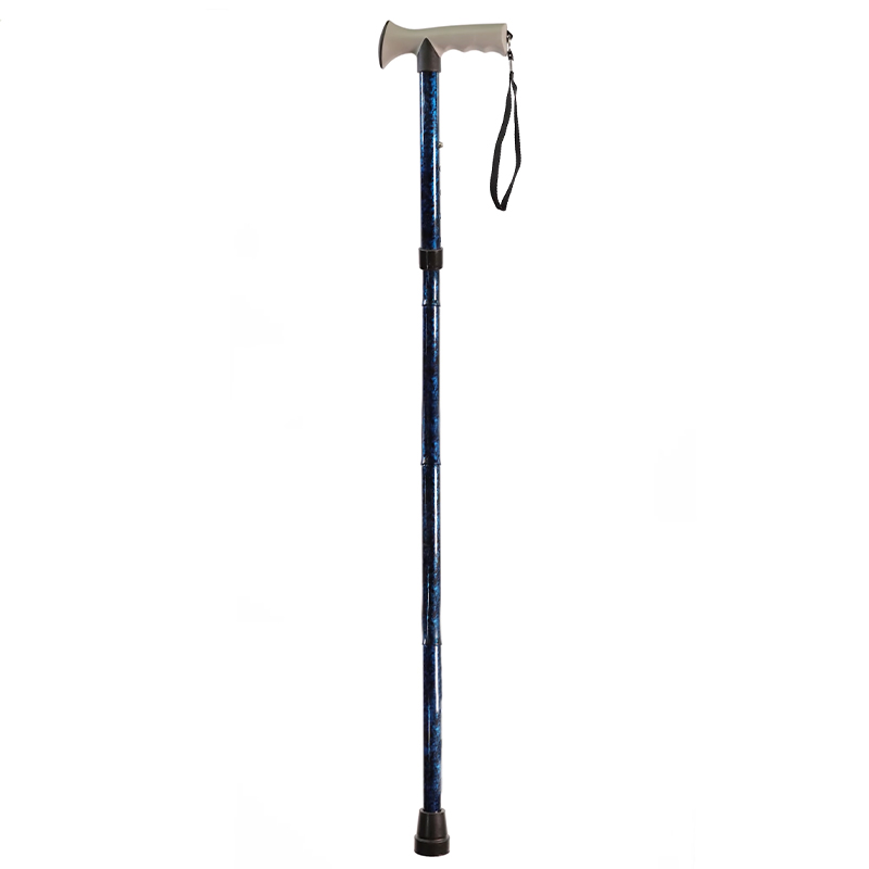 Drive Medical Blue Crackle Folding Walking Stick with Gel Handle