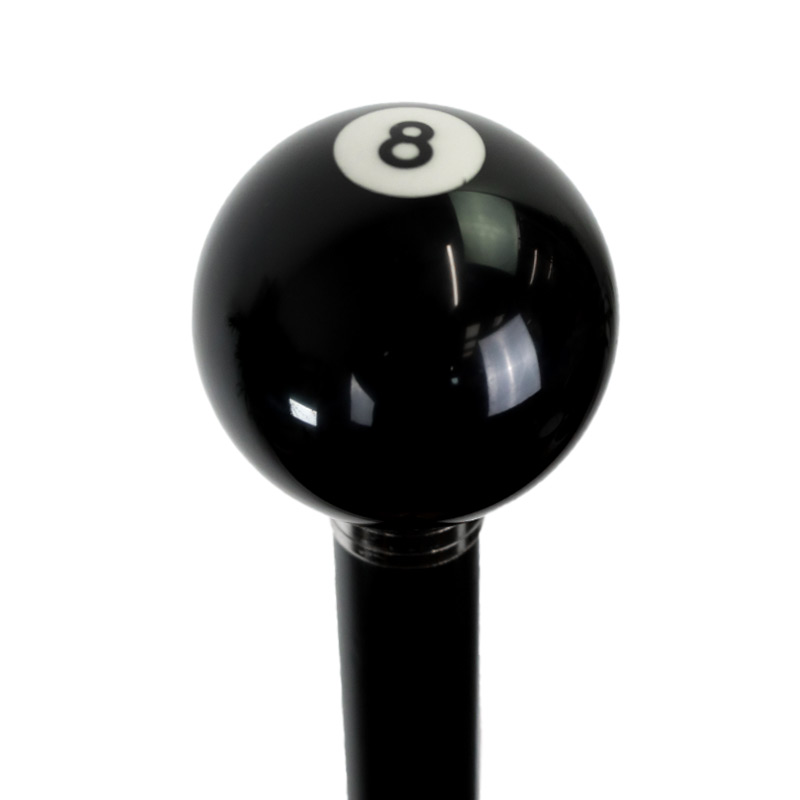 Eight-Ball Handle Hardwood Walking Cane