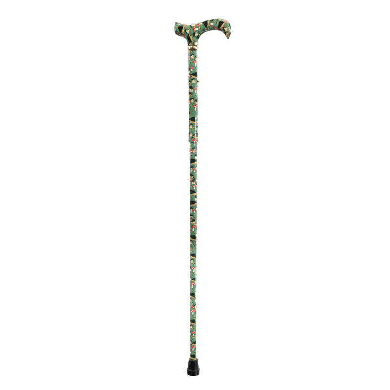 Foldable and Adjustable Aluminium Derby Walking Cane with Hedgehogs Design