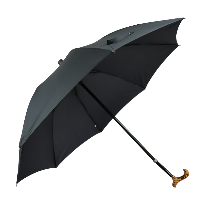 Formal Black Walking Umbrella with Derby Handle