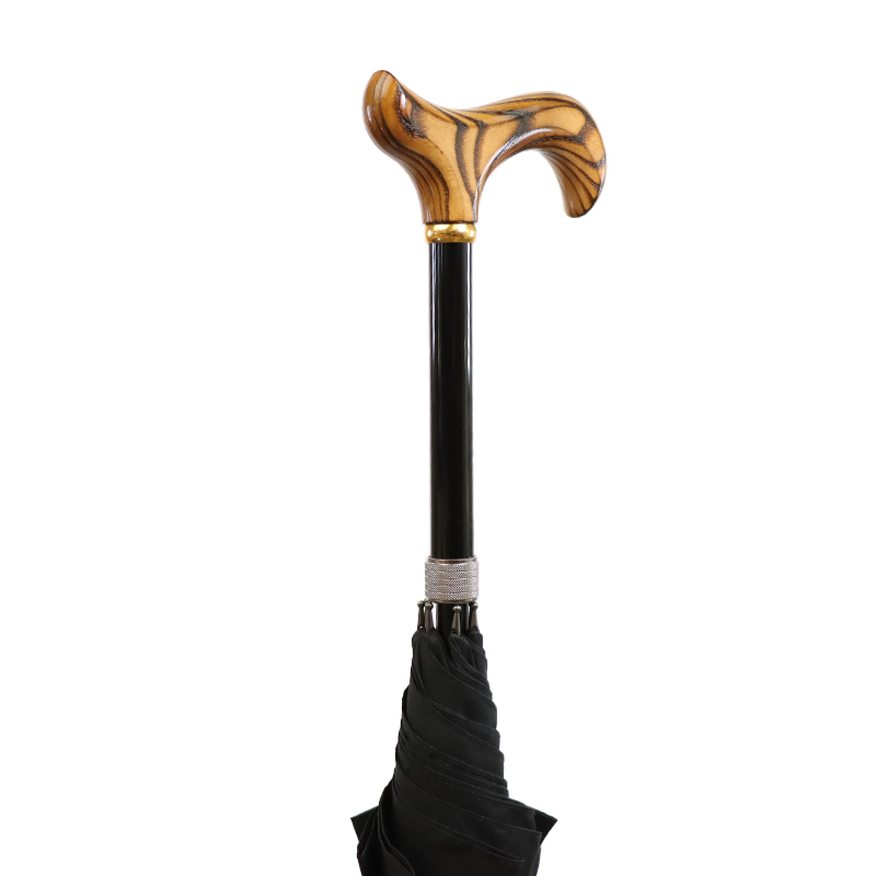 Formal Black Walking Umbrella with Derby Handle