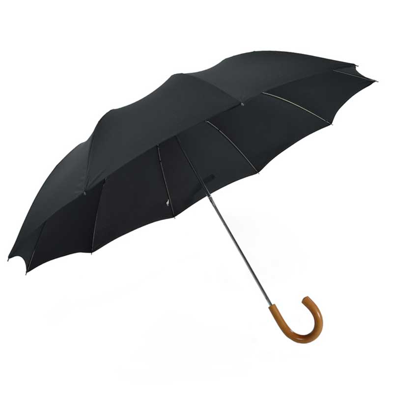 Fox Umbrellas TEL3 Malacca Crook Handle Black Umbrella