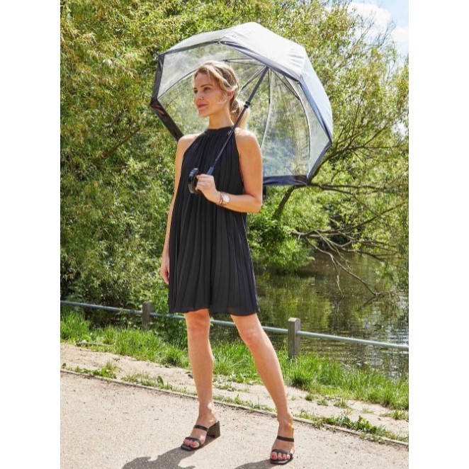 Fulton Birdcage Clear Dome Umbrella (Black)