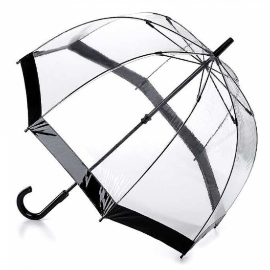 Fulton Birdcage Clear Dome Umbrella (Black)