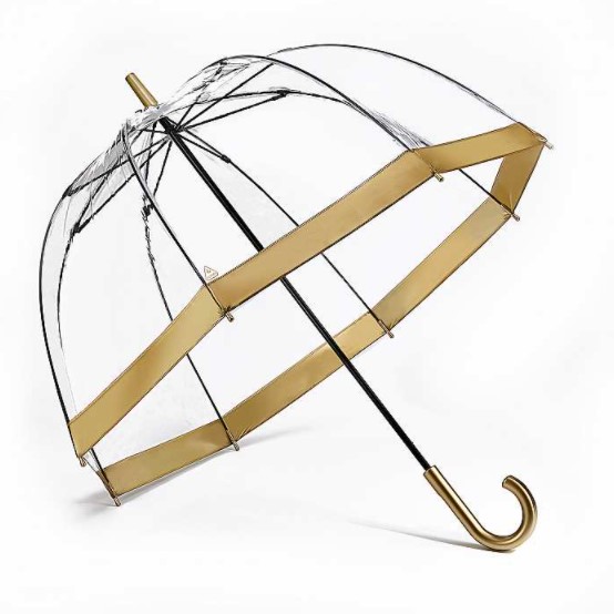Fulton Birdcage Clear Dome Umbrella (Gold)