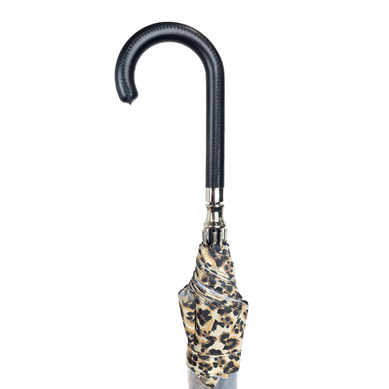 Fulton Birdcage 2 Leopard Camo Print Ombrello, Trasparente, Trasparente, Gabbia per uccelli 2
