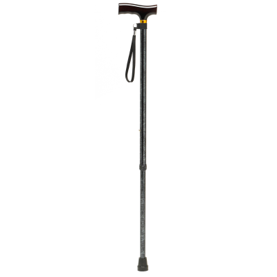 Height Adjustable Grey Marbled Walking Stick with Crutch Handle