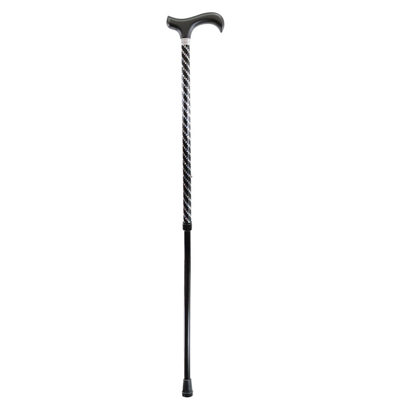 Height-Adjustable Sassy Black Engraved Derby Walking Stick