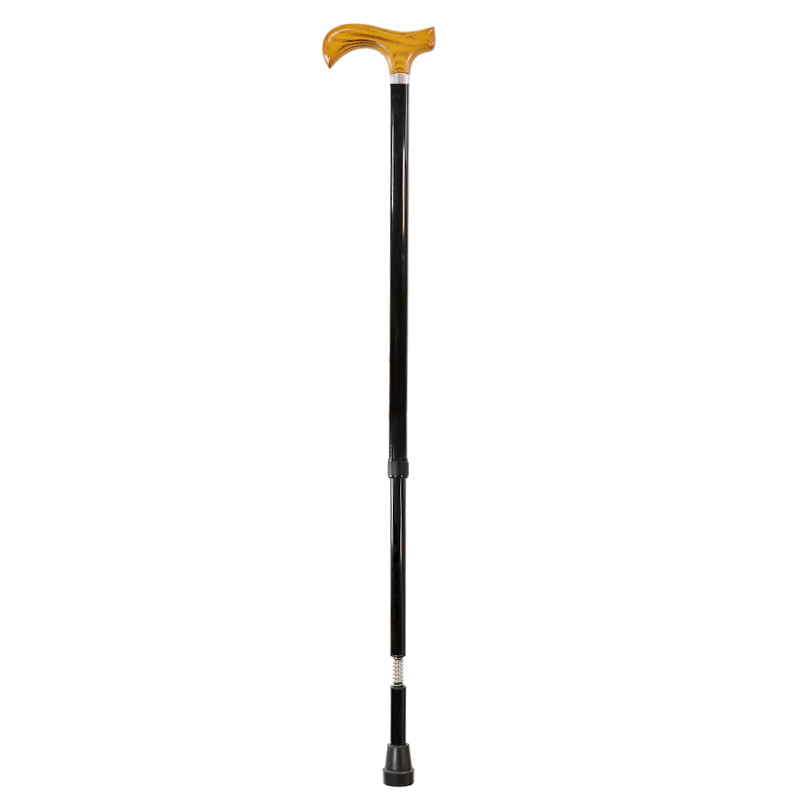 Height-Adjustable Shock Absorbing Black Derby Walking Stick