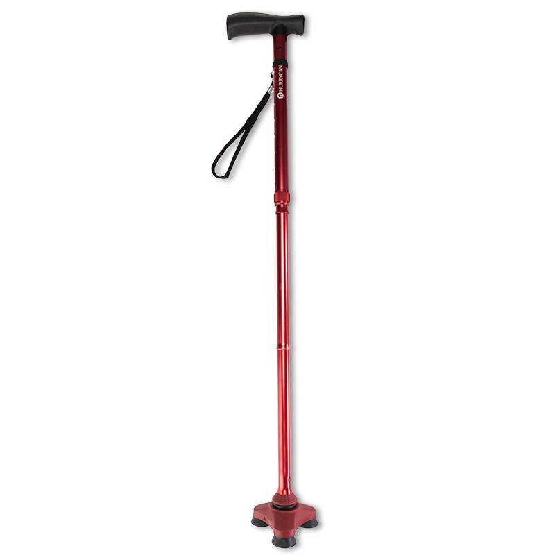 HurryCane Red Walking Stick for Balance and Stability