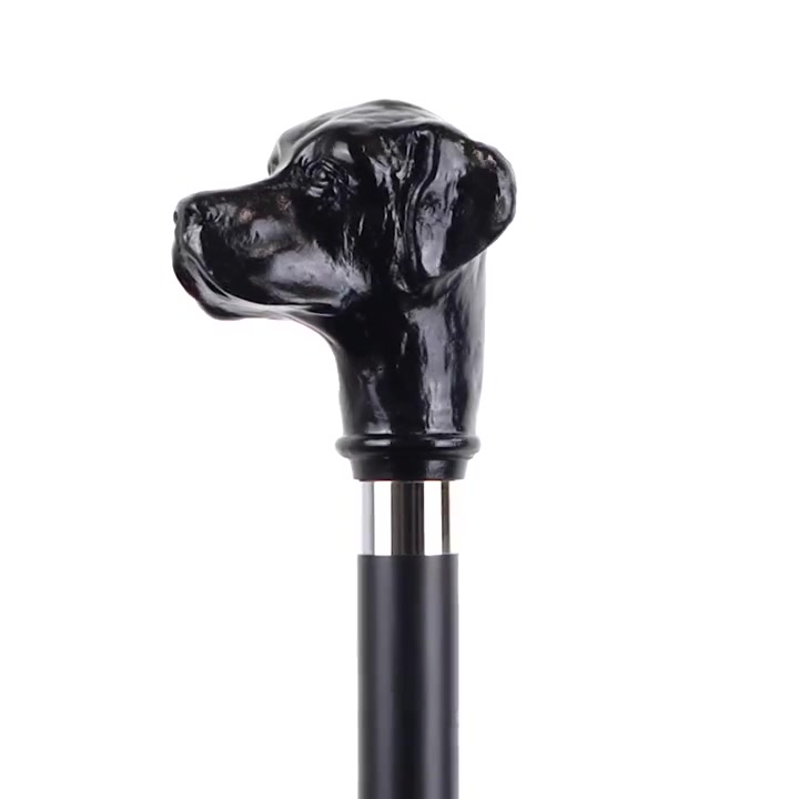 Labrador Retriever Black Beech Wood Cane