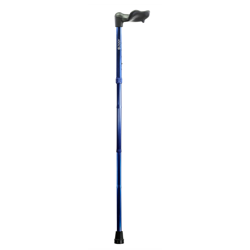 Metallic Blue Anatomical Height-Adjustable Folding Cane