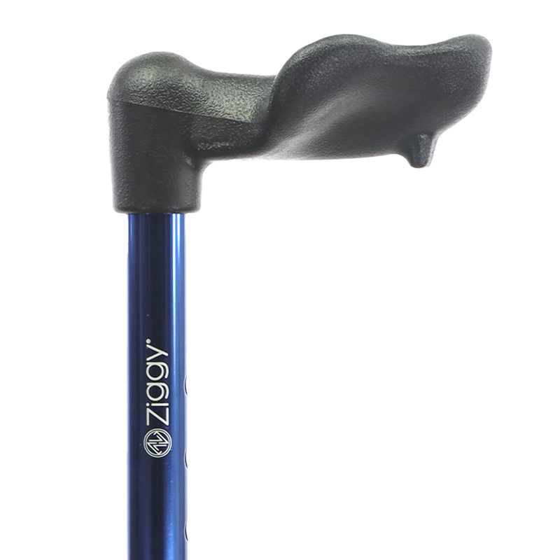 Metallic Blue Anatomical Height-Adjustable Folding Cane