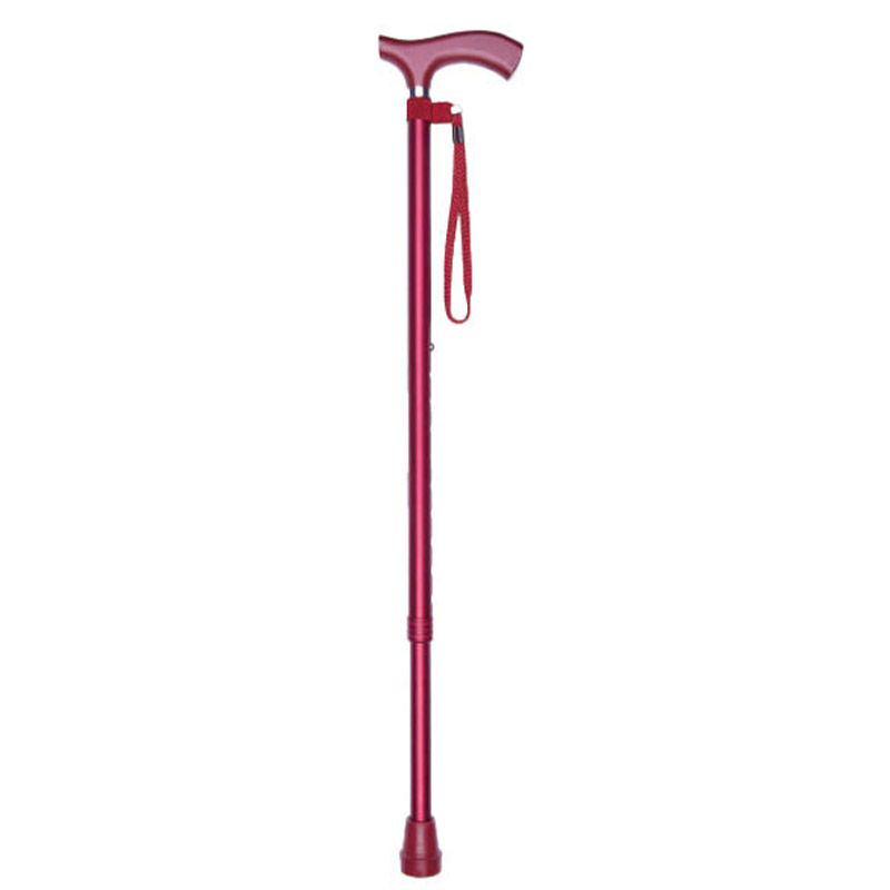 Metallic Red Adjustable Lightweight Walking Stick with Matching Ferrule