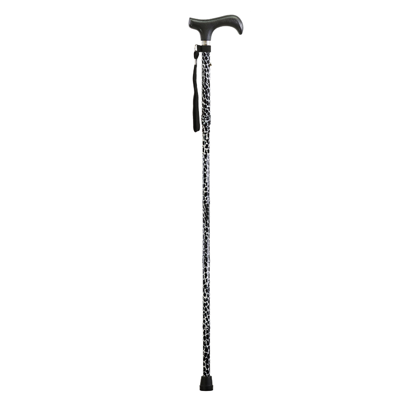 Mini Height-Adjustable Folding Zebra Print Walking Stick