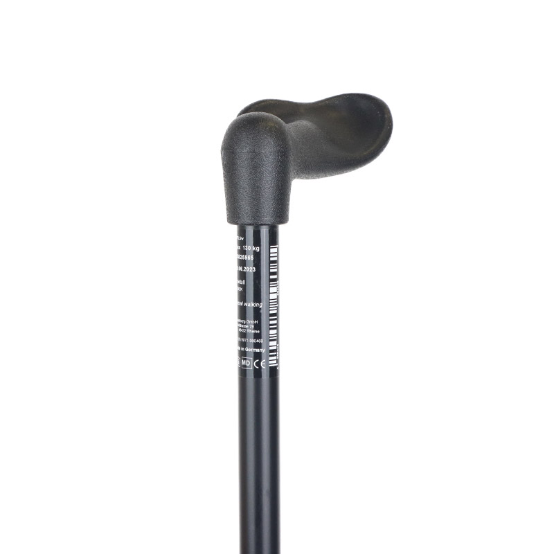 Ossenberg Comfort-Grip Fischer Handle Adjustable Black Walking Stick (Right Hand)