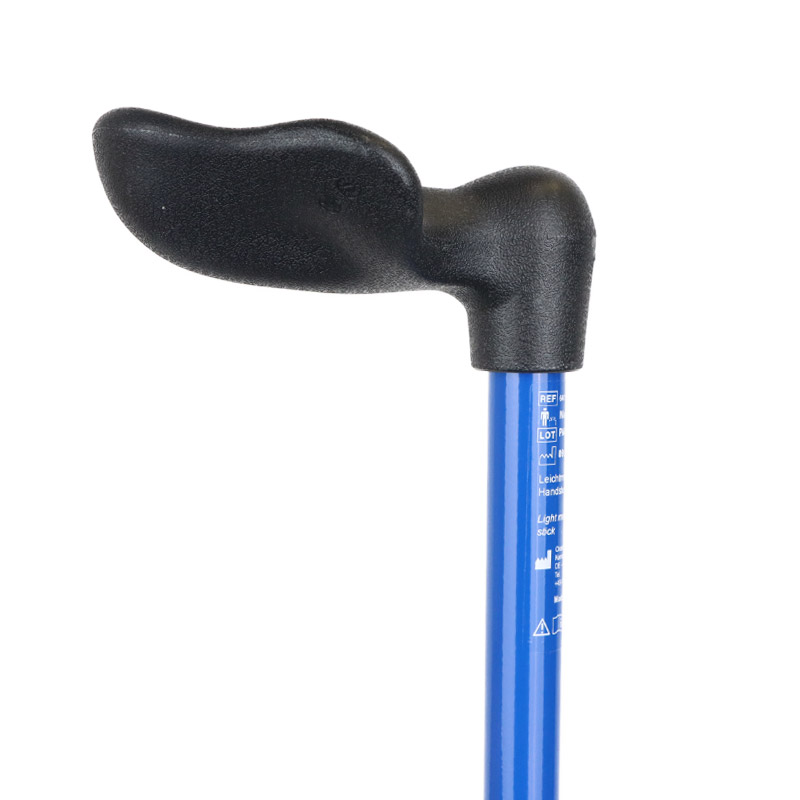 Ossenberg Comfort-Grip Fischer Handle Adjustable Blue Walking Stick (Left Hand)
