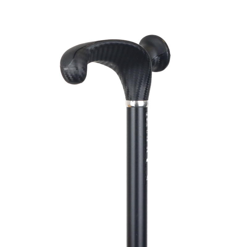 Ossenberg Crutch Handle Adjustable Black Aluminium Walking Stick (Left Hand)