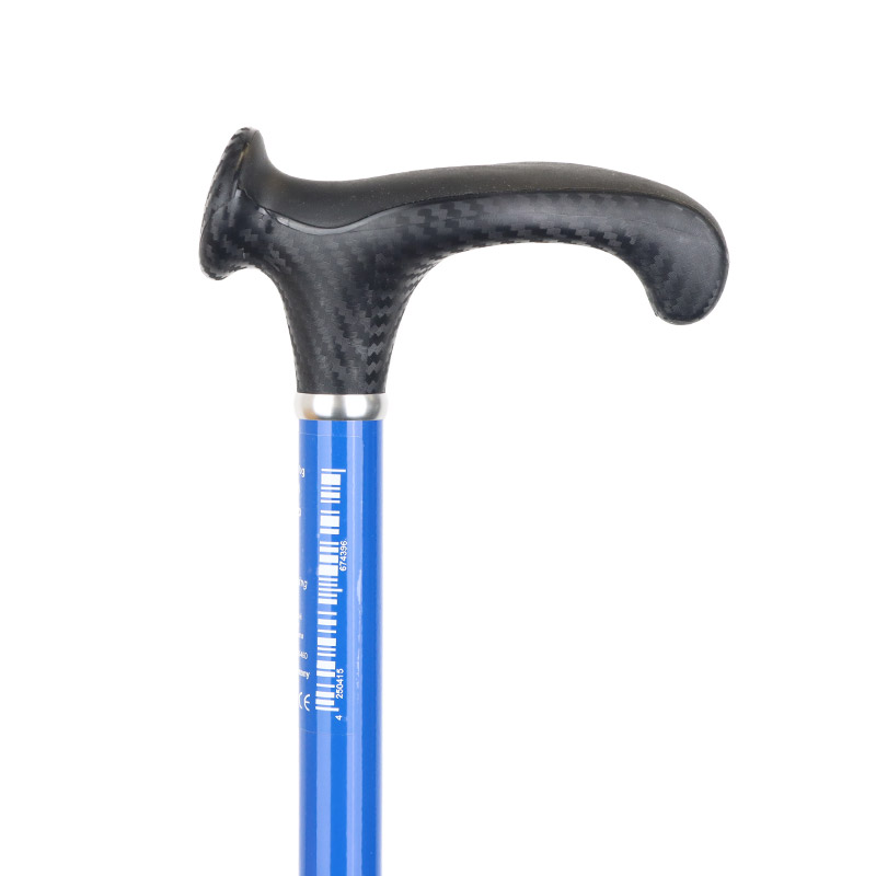 Ossenberg Crutch Handle Adjustable Blue Aluminium Walking Stick (Left Hand)