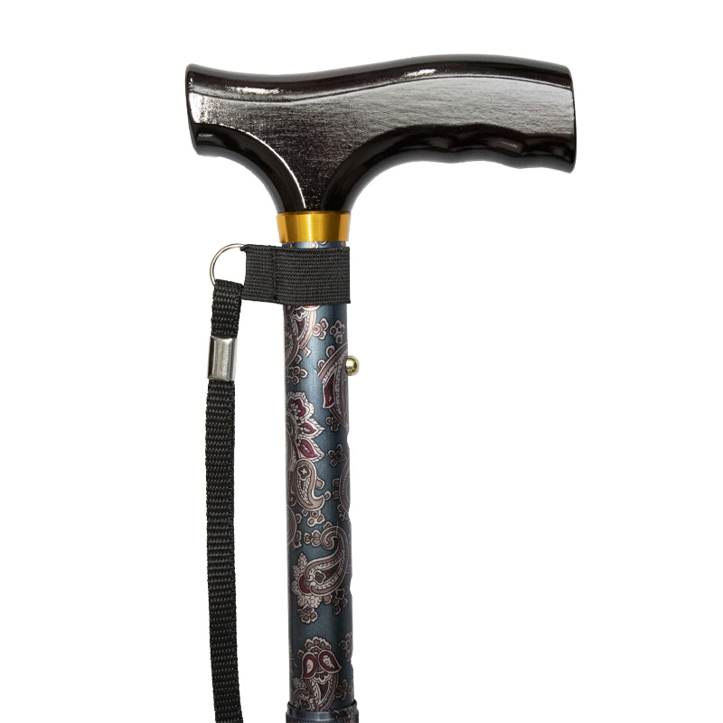 Paisley Height Adjustable Folding Cane with Crutch Handle