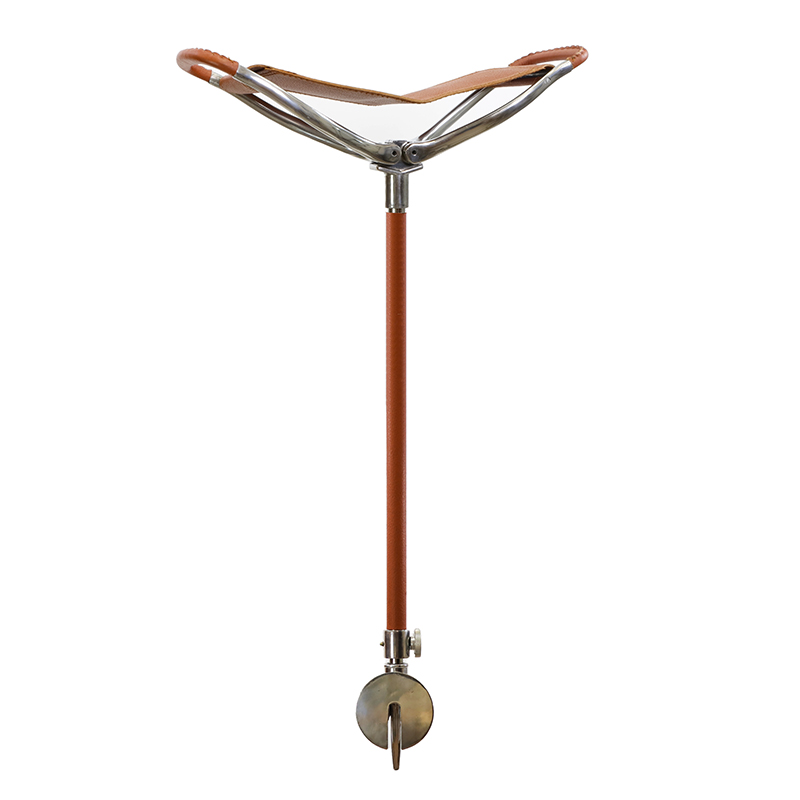 Tan Leather Adjustable Shooting Stick Seat