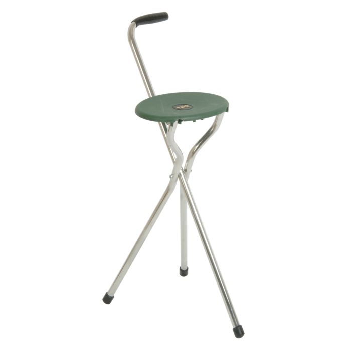 Folding Green Trio Maxi Tripod Walking Seat Stick