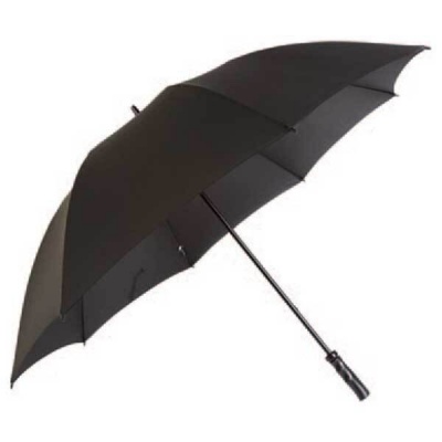 Black Windproof Golf Umbrella with Ergonomic Handle
