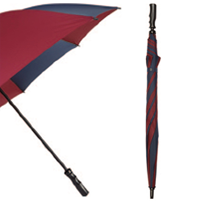 Windproof Large-Canopy Golf Umbrella (Burgundy and Blue)