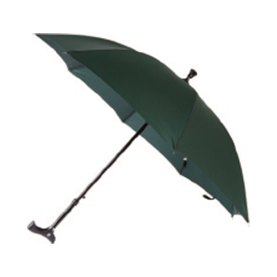 Crutch-Handle Adjustable Walking Stick Umbrella (British Racing Green)