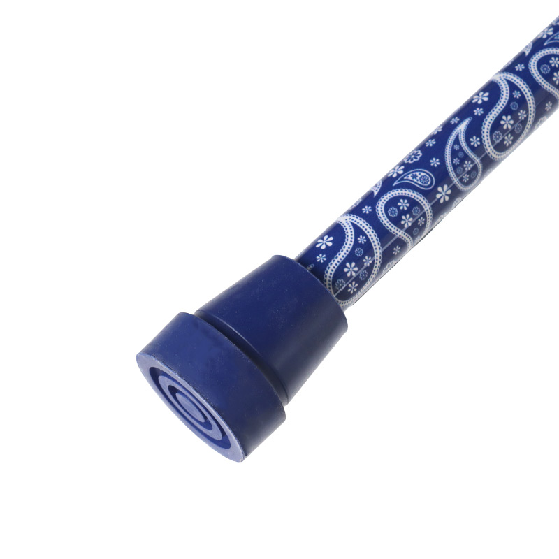 Ziggy Blue Paisley Crutch-Handle Folding Height-Adjustable Walking Stick