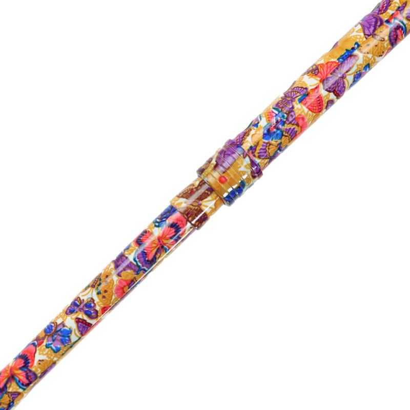 Ziggy Butterfly Height-Adjustable Folding Walking Stick with Derby Handle