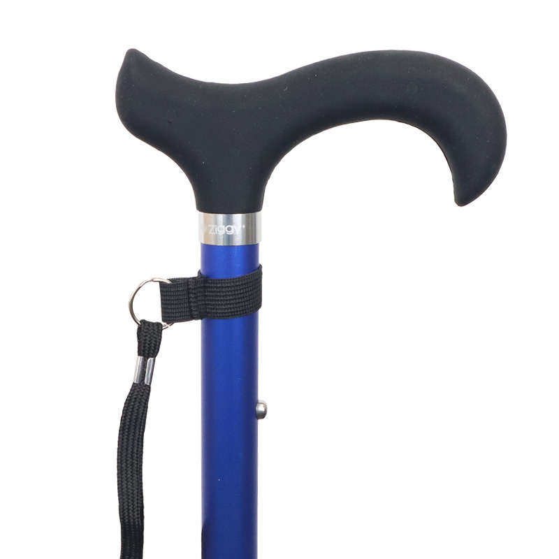 Ziggy Derby Handle Adjustable Walking Stick (Blue)