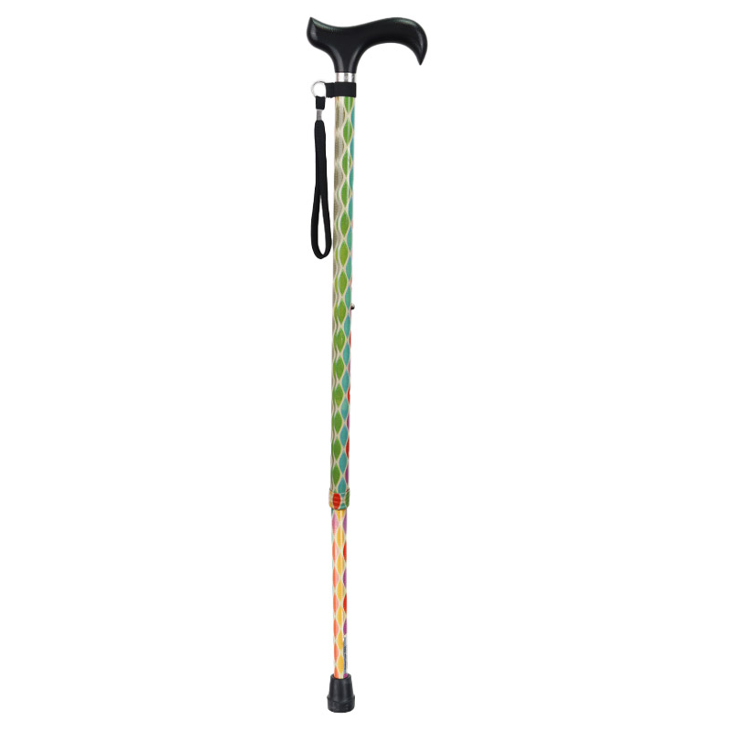 Ziggy Multi-Leaf Pattern Folding Height-Adjustable Walking Stick