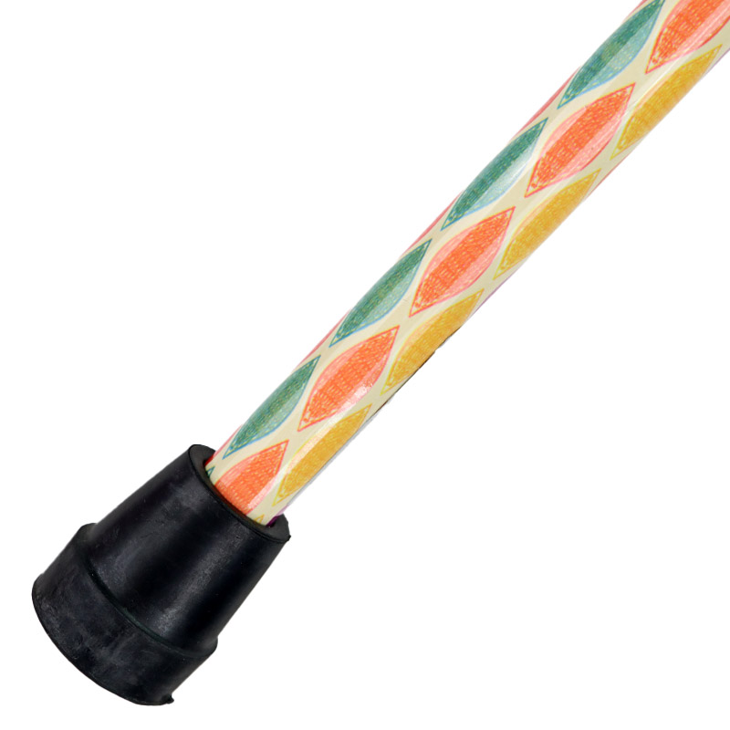 Ziggy Leaf Pattern Height-Adjustable Walking Stick with Derby Handle