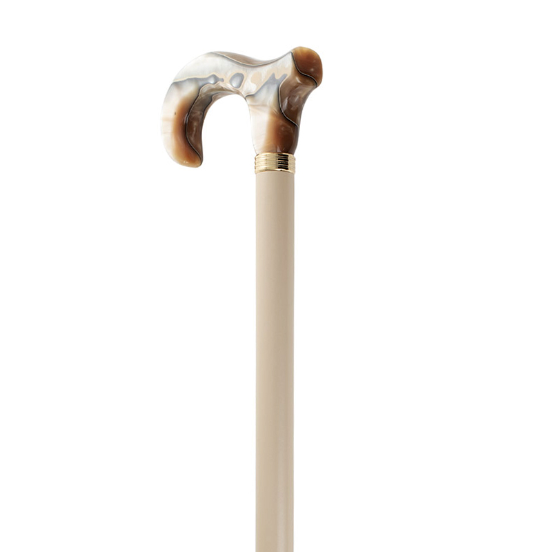 Acrylic Derby Champagne Hardwood Walking Stick
