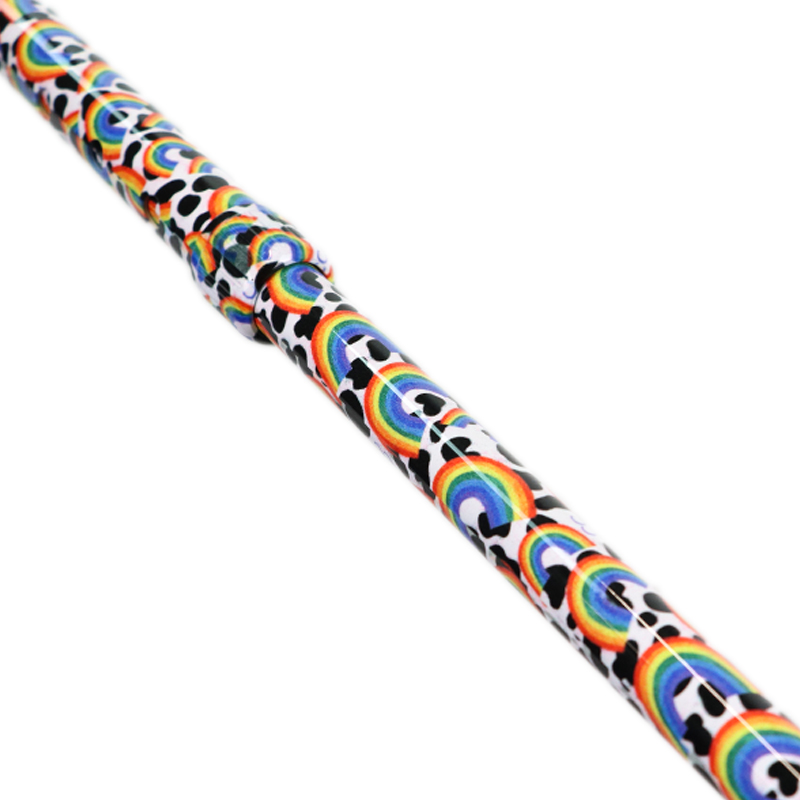 Adjustable Aluminium Derby Walking Stick with Rainbow Design