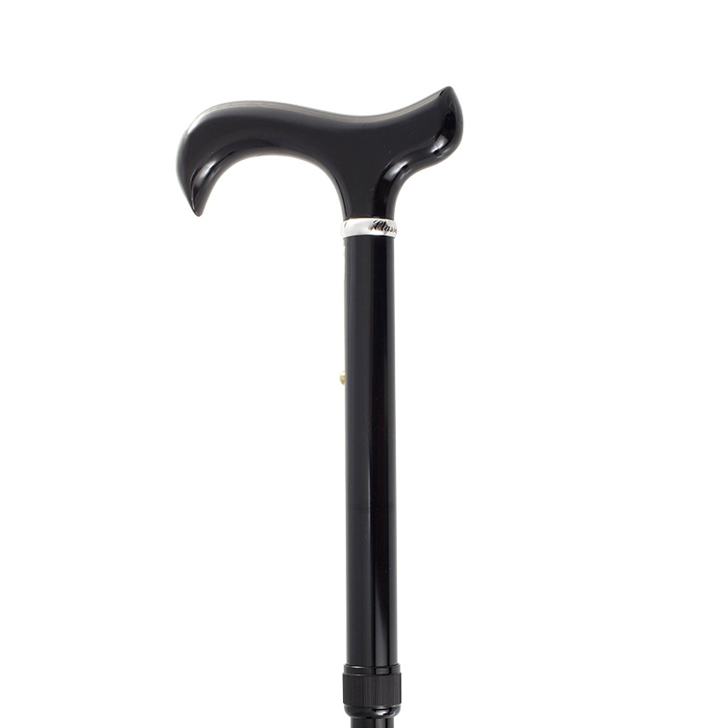 Adjustable Black Derby Extra Long Folding Walking Stick