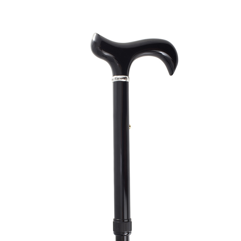 Adjustable Black Derby Extra Long Folding Walking Stick