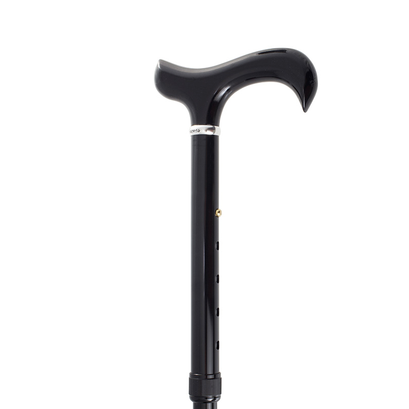 Adjustable Black Derby Extra Long Folding Walking Stick