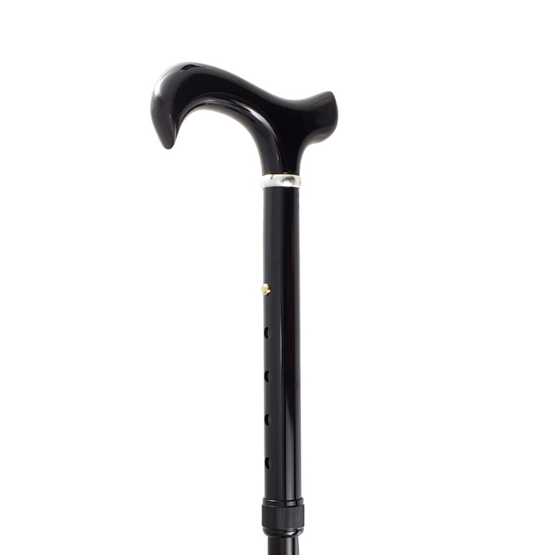 Adjustable Black Derby Extra Long Folding Walking Stick