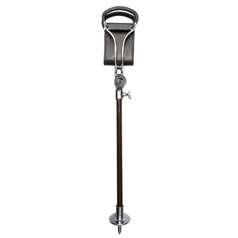 Adjustable Brown Promenade Shooting Stick Seat with Interchangeable Rubber or Spiked Ferrule
