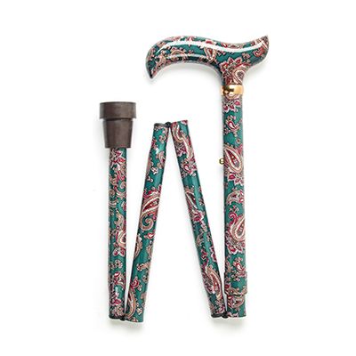 Adjustable Folding Paisley Derby Handle Walking Stick