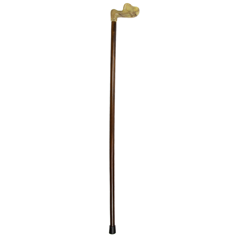 Anatomical Marble-Effect Hardwood Fischer Walking Stick