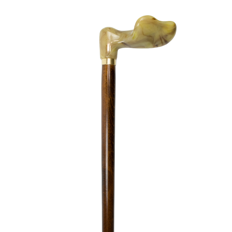 Anatomical Marble-Effect Hardwood Fischer Walking Stick