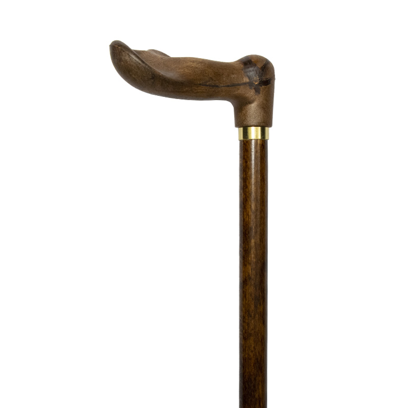 Anatomical Wood-Effect Hardwood Walking Stick