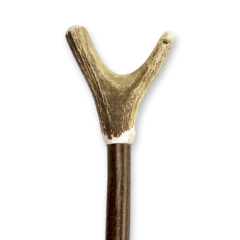 Antler Thumbstick Handle Walking Stick with Whistle